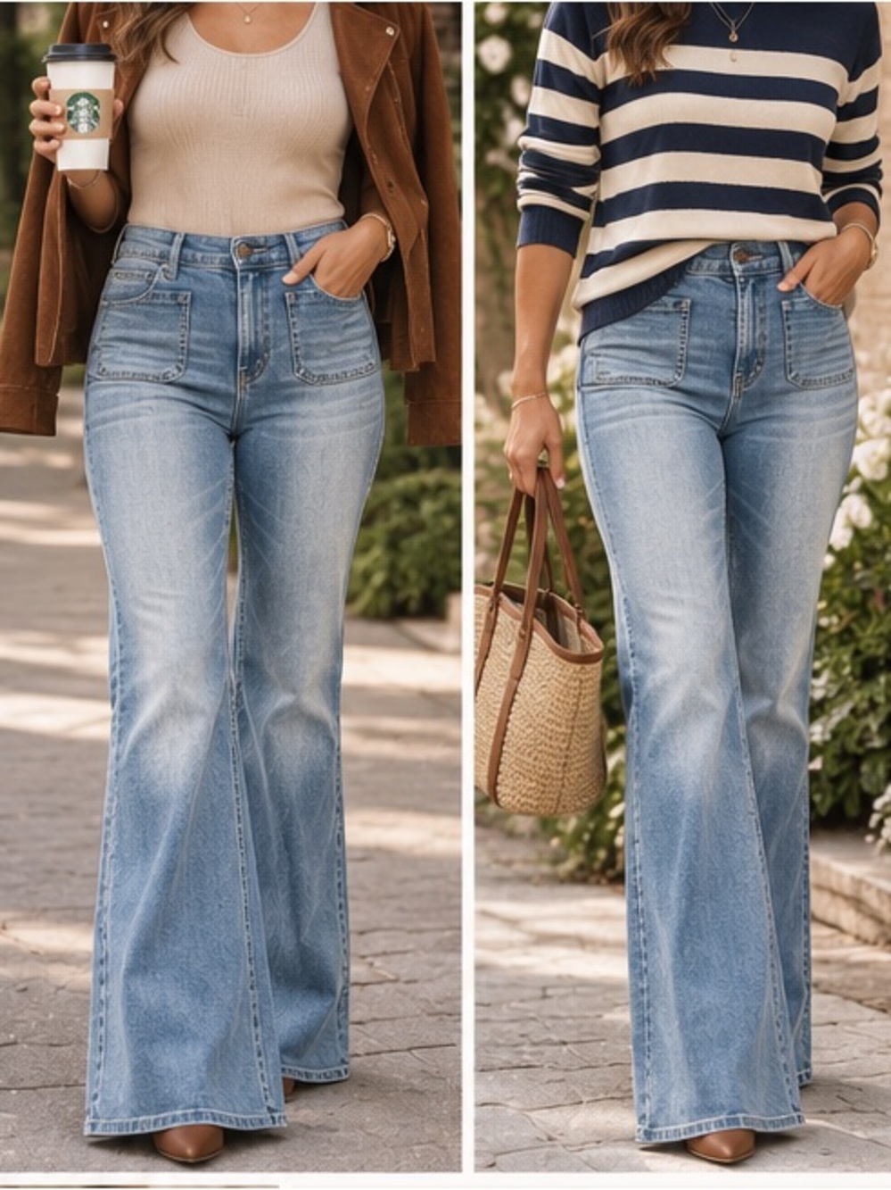 LC Lauren Conrad Women's Blue vintage Flare Jeans 16 light wash